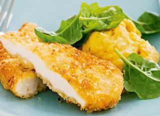 Гостре курча в паніровці велика