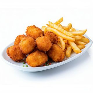 Croquetas de rabo de toro con patatas fritas