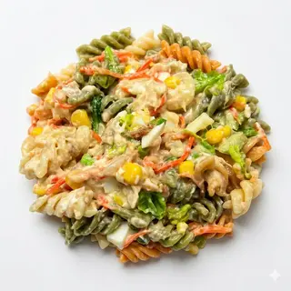 Ensalada De Pasta Con Lechuga Y Salsa Rosa
