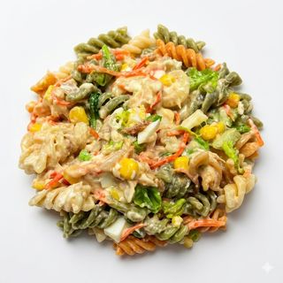 Ensalada De Pasta Con Lechuga Y Salsa Rosa