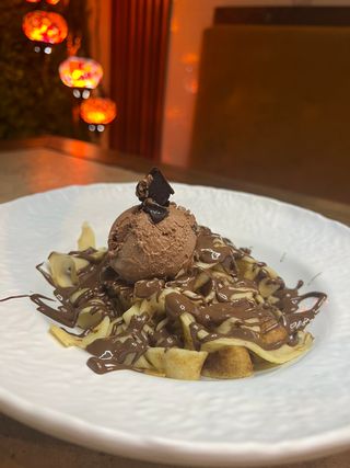 Špageti palačinke nutela + sladoled čokolada