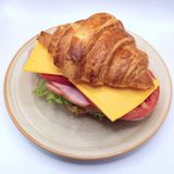 Croissant with ham and cheese
