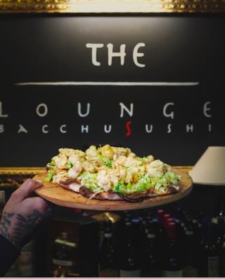 Focaccia con baccala'fritto,