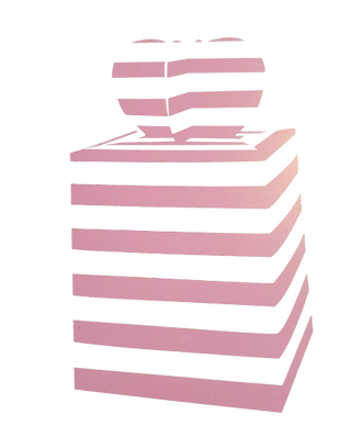 Caixa Box Rosa com Riscas para Doces