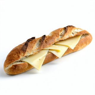 Bocadillo flauta queso curado