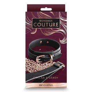 Bondage Couture - Collar and Leash - Black