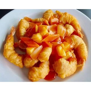 Gambas agridoce caseiro