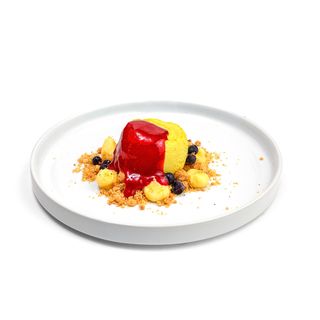 Mousse de fistic cu zmeură