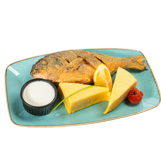 Dorada cu mamaliga si mujdei