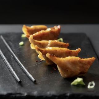 10A. Gyoza tres delicias de la casa (6U)