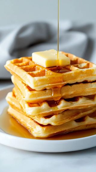 4 stacks of waffles
