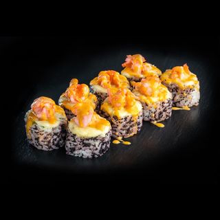 Запечений   Рол з креветкою , пармезаном та соусом кім-чі  (240г)