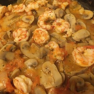 Gambas Con Champiñones