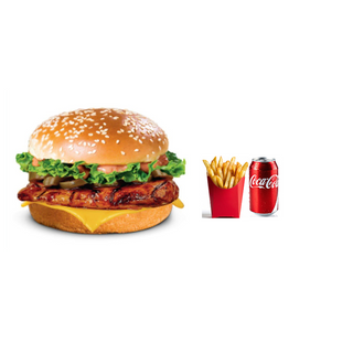 Mexi -Grill Burger Combo (2 Burgers + Coke +Fries) (Grilled)