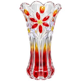 Ruby Floral Glass Vase
