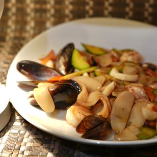 Gnocchi di riso con misto di mare