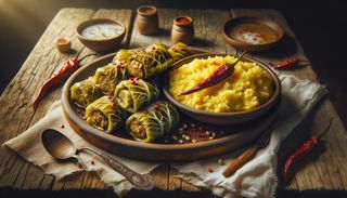 Sarmale cu mămăligă și ardei iute