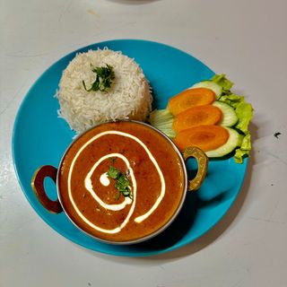 Chicken Karahi with Rice  Chapati