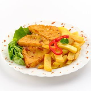 2 porti de cascaval pane + 2 porti de cartofi pai 