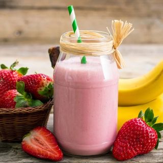 Zumo de fresas con plátano 