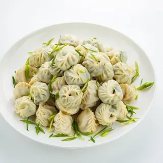 Мини манты с мясом и тыквой