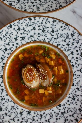 Chicken soup with egg