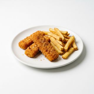 Varitas De Merluza Con Patatas (Ración)