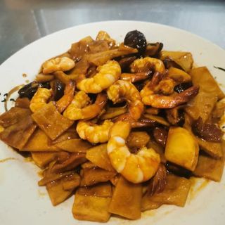 Gambas Con Bambú Y Setas