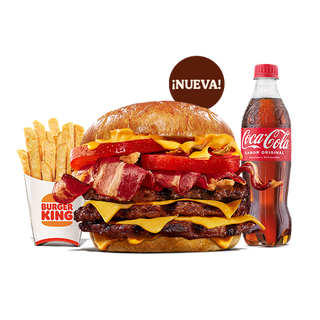 Menú Grande Duo Bacon Cheddar (3 carnes) Grande