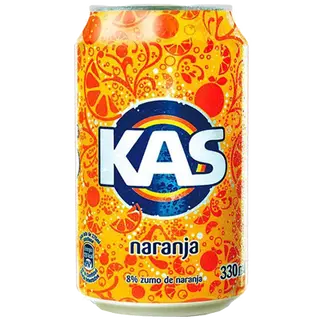 KAS Naranja Refresco con gas sabor Naranja Lata 330ml