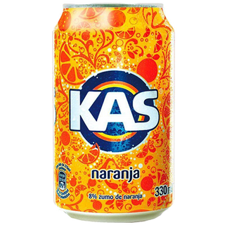 KAS Naranja Refresco con gas sabor Naranja Lata 330ml