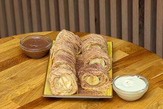 Sushi palačinka Nutella, plazma u mleku i banana