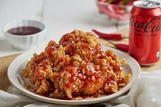 Pollo fritto in salsa agropiccante + bibita a scelta