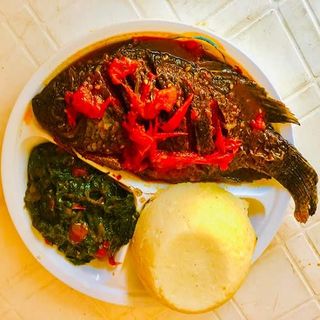 Whole Tilapia Fish Wet Fry with Ugali