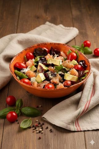 ENSALADA DE SALMÓN Y AGUACATE