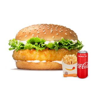 ქათმის ბურგერის მენიუ