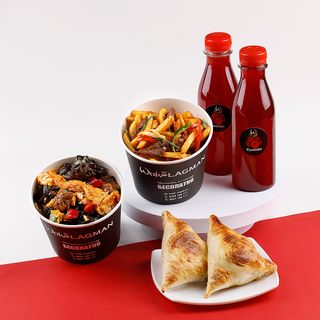 Комбо микс   "Мошуру лагман и Фри с мясом"