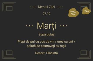 Meniul zilei Marti