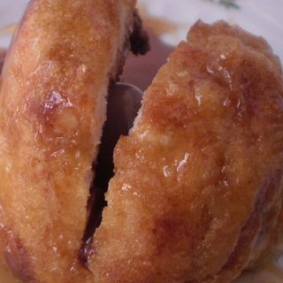 Helado frito con miel (chocolate)