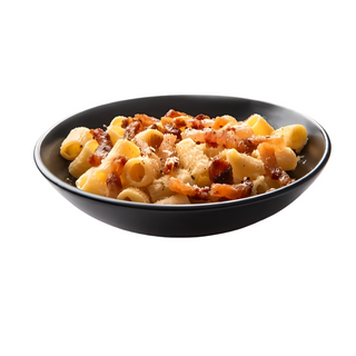 Rigatoni, crema de trufa, bolets i beicon