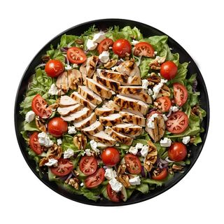 Insalata pollo grigliato, stracciatella , pachino, noci e glassa di aceto