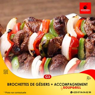 Brochette De Gésier + Garniture