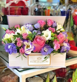 Cutie  carte cu flori ” Multumesc”  ar427