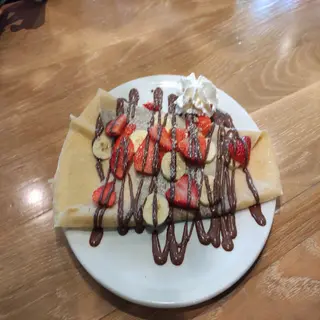 Crep de nutella con fresas y plátano