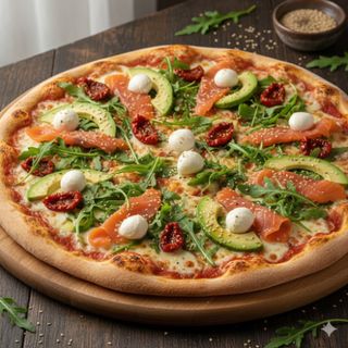 Pizza De Salmón Ahumado Y Aguacate (28 Cm.)