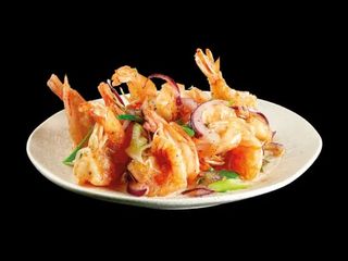 Gamberetti al wok sale e pepe