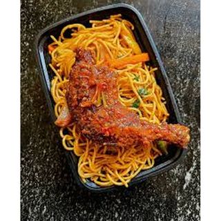 Spaghetti & Peppered Chicken