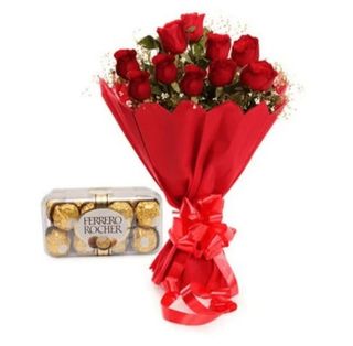 24 Red Roses & Chocolate