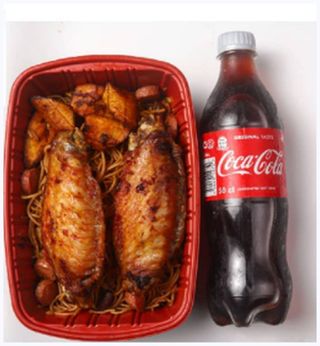 Jollof Pasta, Grilled Turkey,Plantain And Coca-Cola