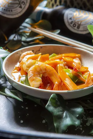 Langostino agridulce